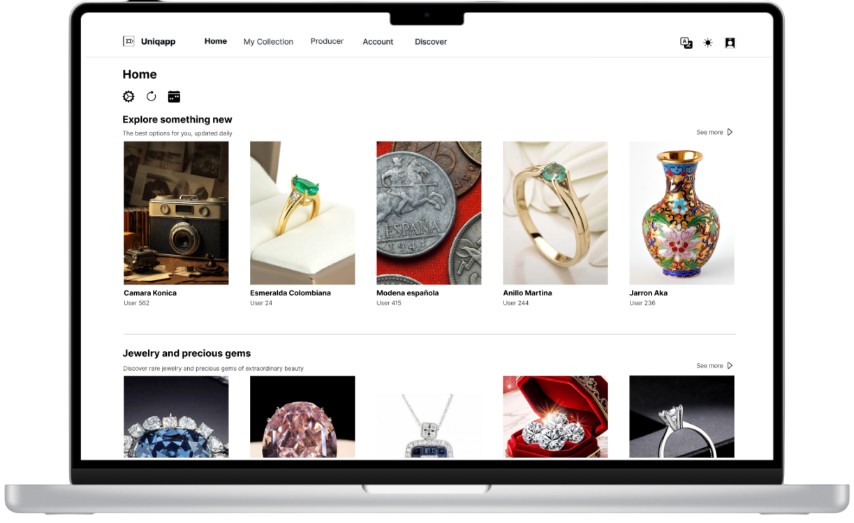 Uniqapp en MacBook